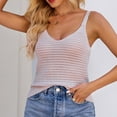 thumbnail image 1 of wycnly Womens Shirts Sleeveless V-Neck Solid Tank Tops Summer Beach Hollowed Swimsuits Cover Ups Knitted Camisole Blouses White XXL, 1 of 4