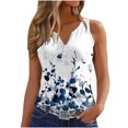 thumbnail image 1 of Usmixi Womens Tank Tops Beach Fashion Slim Fit Lightweight Button up Tshirts Vest Summer Trendy Marbled Print V-Neck Sleeveless Shirts Blouse White XL, 1 of 5