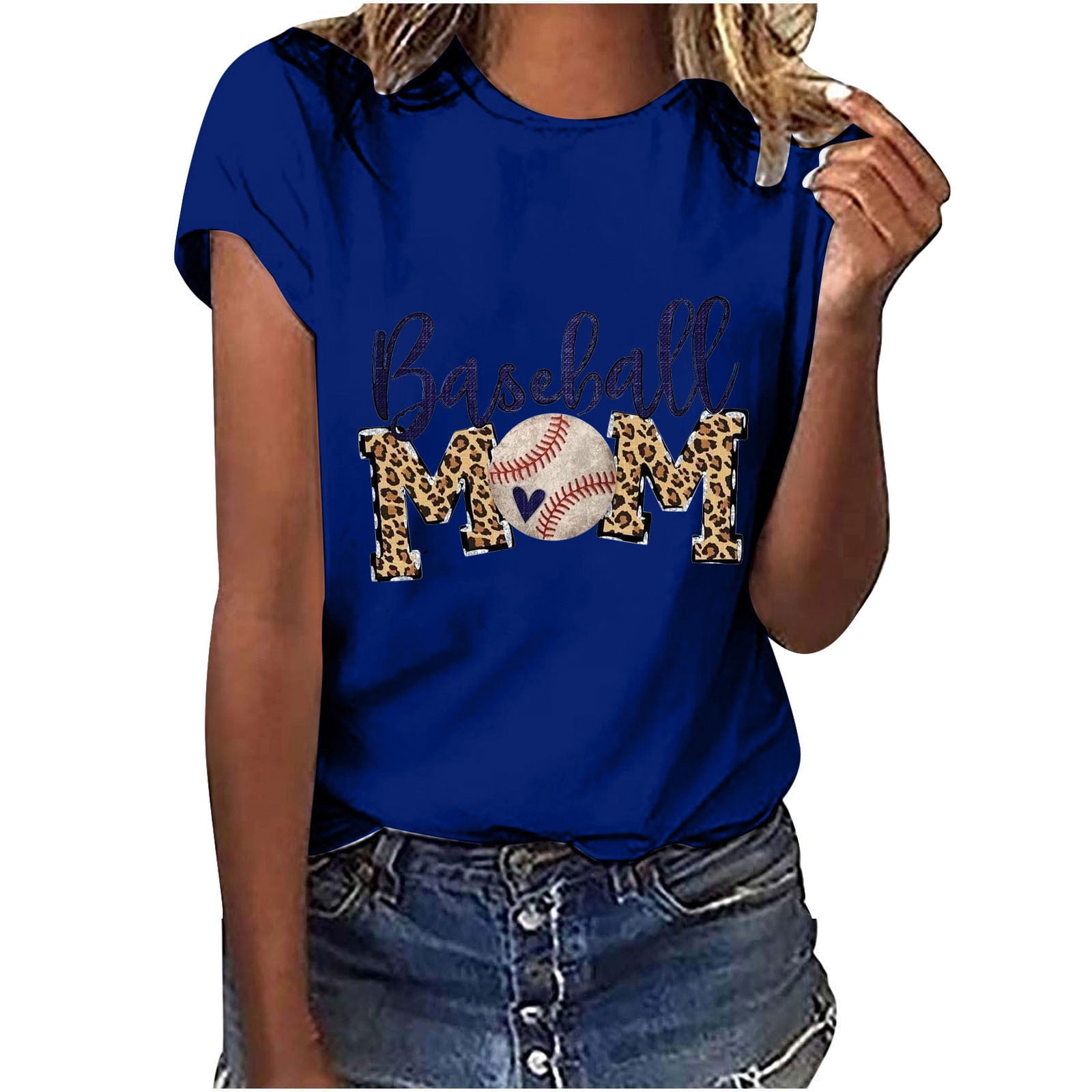 Baseball Mom Rhinestone Glitter T Shirt 2x / White / Crew Neck