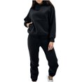 thumbnail image 1 of Usmixi Womens Tracksuits Set Jogger Pant 2 Piece Outfits for Women Casual Solid Hooded Sweatshirt and Drawstring Sweatpant Sweatsuit Sets with Pocket Lounge Sets for Girls Deals on Sale, 1 of 6
