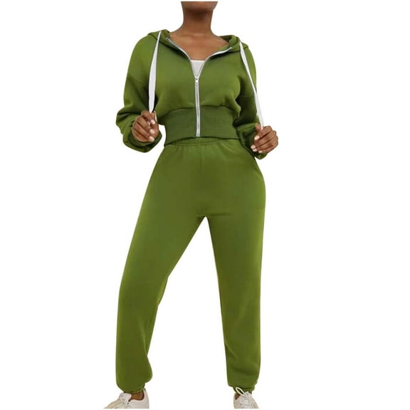 Usmixi Womens Tracksuits Set Sports Coat 2 Piece Outfit Set for Women Zipper Drawstring Hooded Sweatshirt Coat and Jogger Pant Lounge Sets Sweatsuits Set with Pocket Fall Saving