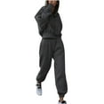 thumbnail image 1 of Usmixi Womens Tracksuits Set Sports Hoodies 2 Piece Outfit Sets for Women Casual Solid Hooded Sweatshirt and Jogger Pants Sweatsuit Sets with Pocket Ladies Girls Lounge Sets on Sale, 1 of 6