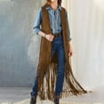 thumbnail image 1 of Usmixi Womens Vest Jacket Fringe Jacket for Women Casual Solid Sleeveless Long Vest Coat Open Front Tie Lightweight Pocket Fall Cardigan Outwear with Tassel Winter Vest Jacket, 1 of 6