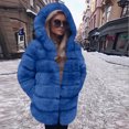thumbnail image 1 of Usmixi Womens Winter Faux Fur Coat Fluffy Plush Coat for Women Plus Size Fuzzy Fleece Open Front Hooded Outerwear Casual Solid Fuzzy Fleece Jacket with Pocket Faux Fur Coat, 1 of 4