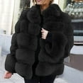 thumbnail image 1 of Usmixi Womens Winter Faux Fur Coat Fluffy Plush Coat for Women Soft Cozy Fuzzy Faux Furry Jacket Plus Size Casual Solid Stand Neck Fleece Outerwear Faux Fur Coat, 1 of 6