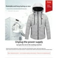 thumbnail image 1 of Usmixi Womens Winter Heated Coat Mens and Womens Heated Coat Outdoor 4 Area Electric Heating Hooded Jacket Fashion Love Letter Print Lightweight Unisex Heated Coat 2023 Heated Coat, 1 of 4