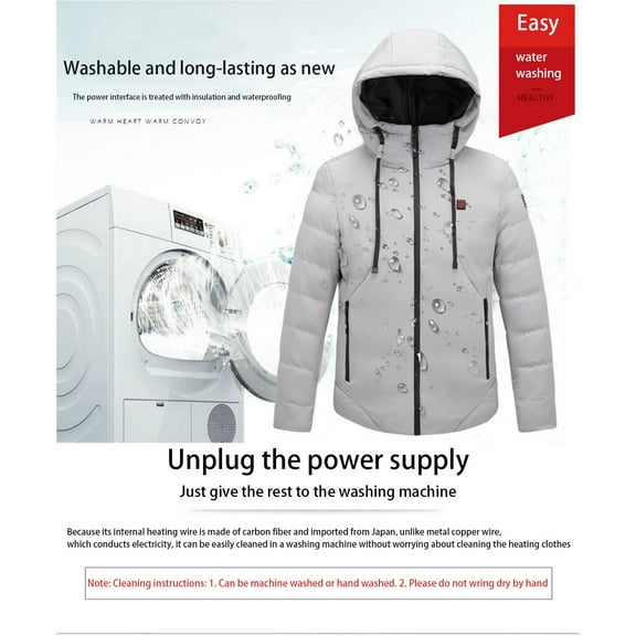 Usmixi Womens Winter Heated Coat Mens and Womens Heated Coat Outdoor 4 Area Electric Heating Hooded Jacket Fashion Love Letter Print Lightweight Unisex Heated Coat 2023 Heated Coat