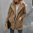 thumbnail image 1 of Usmixi Womens Winter Sherpa Jacket Fuzzy Fluffy Fleece Coat for Women Casual Solid Long Sleeve Lapel Outerwear Open Button Down Soft Plush Jacket with Pocket 2023 Sherpa Jacket, 1 of 6