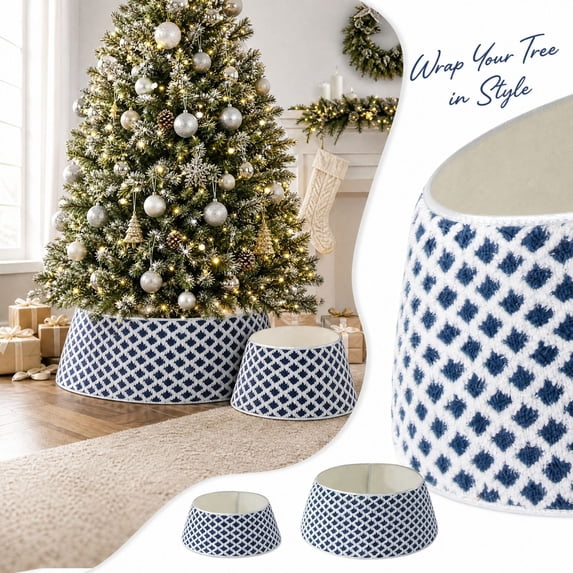 Usnecu Navy Blue Christmas Tree Collar, 23.62
