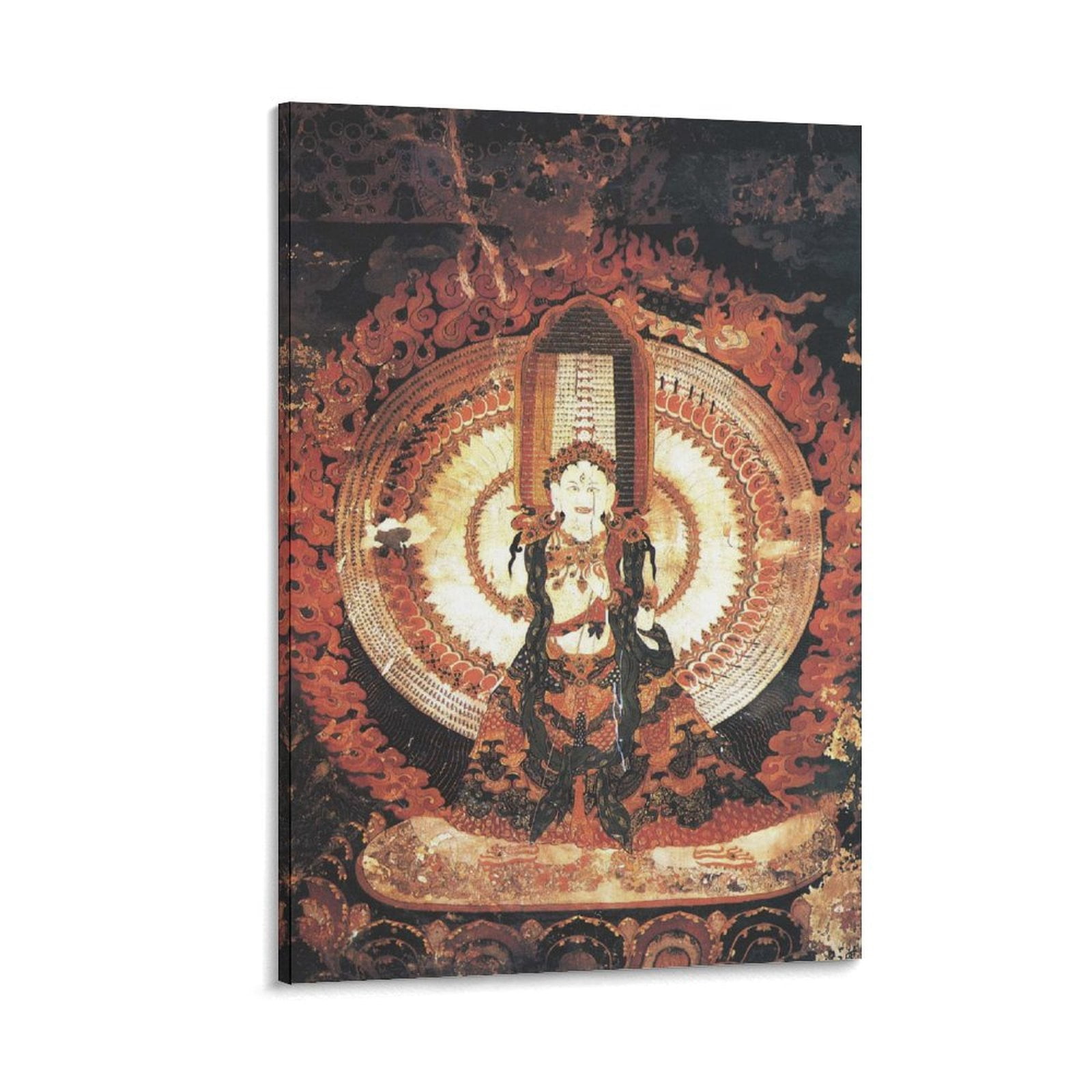 Thangka tibétain Mandala Kalachakra -Tangka Tenture Bouddhiste-68x53 cm