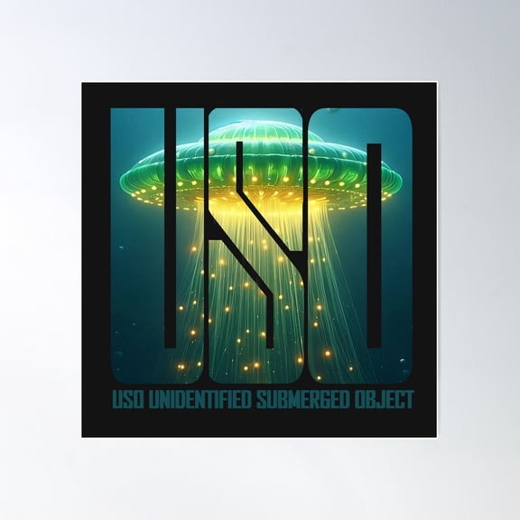 Uso Unidentified Submerged Object Ufo Poster Wall Art, Modern Wall Decor For Living Room Bedroom, 16X16 UNFRAMED