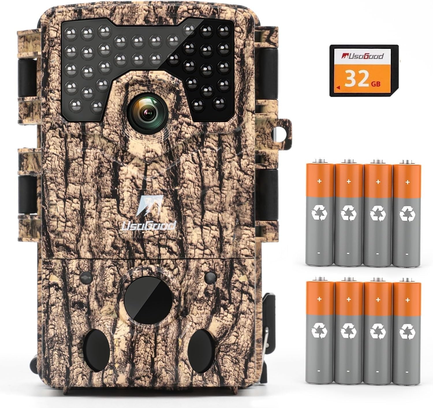Usogood Trail Camera, 48MP 4K Hunting Camera with Night Vision Motion Activated IP66 Waterproof, Deer Camera for Outdoor Wildlife Watching Monitoring