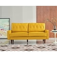 Uspridefurniture Acire 69.3" Faux Leather Cushion Back Sofa, Mustard