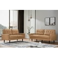 thumbnail image 1 of US Pride Furniture Acire Faux Leather Cushion Back 2Pcs Living Room Set, Camel, 1 of 6