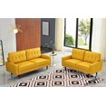 thumbnail image 1 of Uspridefurniture Acire Faux Leather Cushion Back 2Pcs Living Room Set, Mustard Yellow, 1 of 6