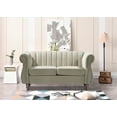 thumbnail image 1 of Uspridefurniture Adibah Velvet 60" Chesterfield Rolled Arms Loveseat -Beige, 1 of 5