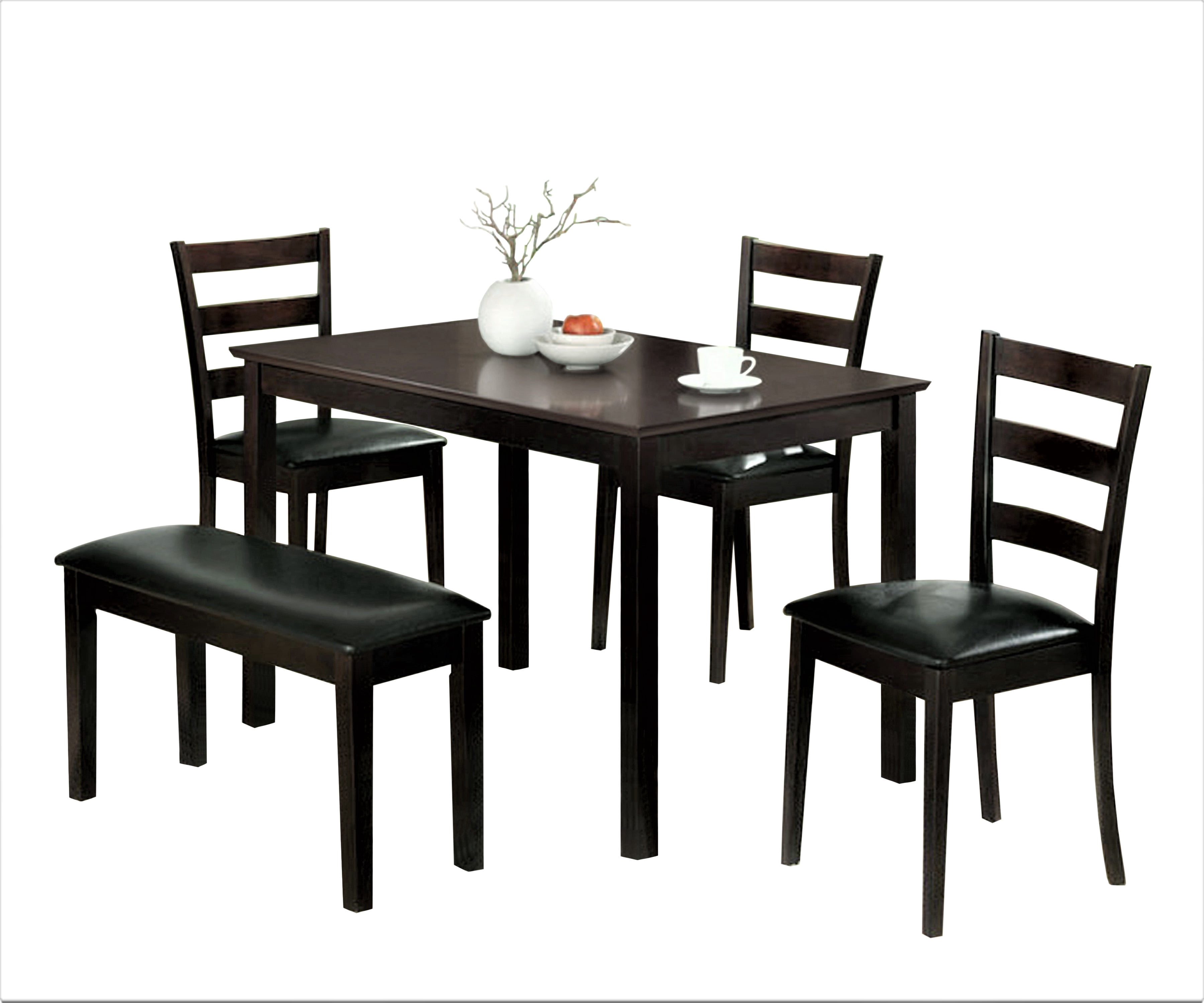 Uspridefurniture Afkar 5 Pieces Dining Set, Brown