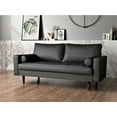 thumbnail image 1 of Uspridefurniture Angulo 57.8'' Faux Leather Square Arm Loveseat -Black, 1 of 6
