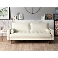 thumbnail image 1 of Uspridefurniture Angulo 57.8'' Faux Leather Square Arm Loveseat, White, 1 of 5