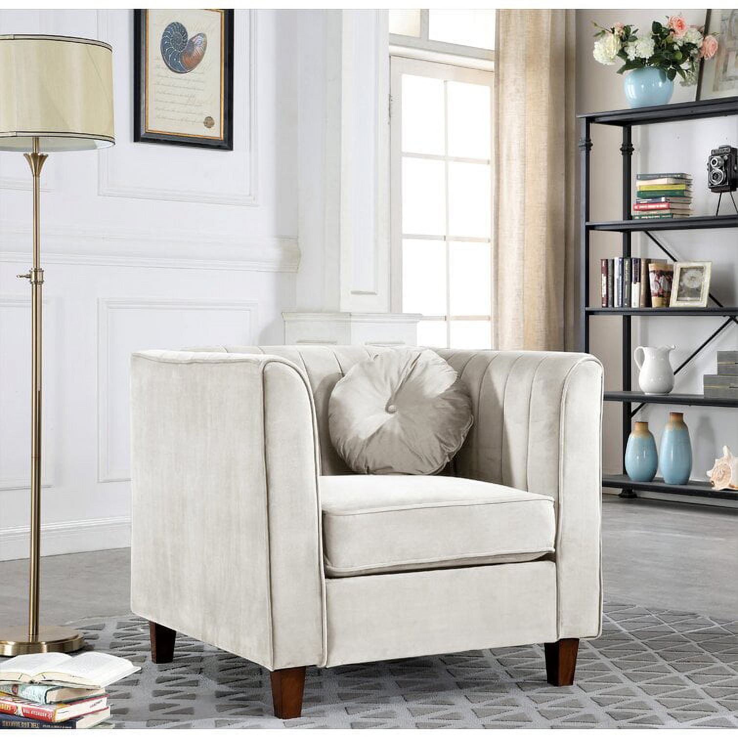 Uspridefurniture Arcola 32"Rolled ArmChair, Beige