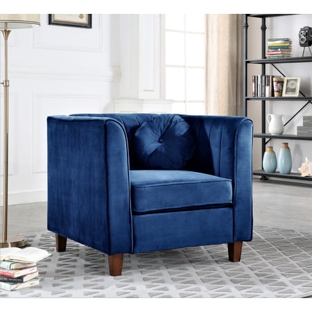 Uspridefurniture Arcola 32" Rolled Armchair,Blue Velvet