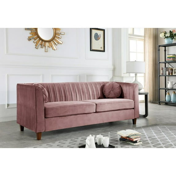 Uspridefurniture Arvilla Sofa, Rose Velvet