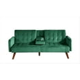thumbnail image 1 of Uspridefurniture Beniamino 78'' Velvet Square Arm Sleeper, Green, 1 of 5