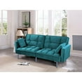 thumbnail image 1 of Uspridefurniture Bernal 75.6"W Velvet Futon Sofa Bed Sleeper, Blue, 1 of 5
