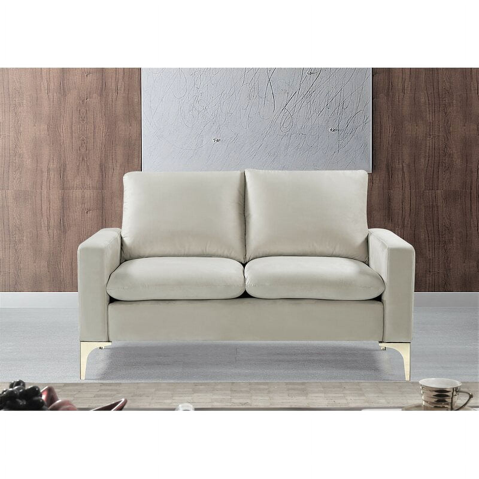Uspridefurniture Buchholz 54.7'' Velvet Square Arm Loveseat -Beige