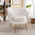thumbnail image 1 of Uspridefurniture Cavett 28.3" Wide Velvet Barrel Chair with Gold Metal Legs, Ivory, 1 of 5