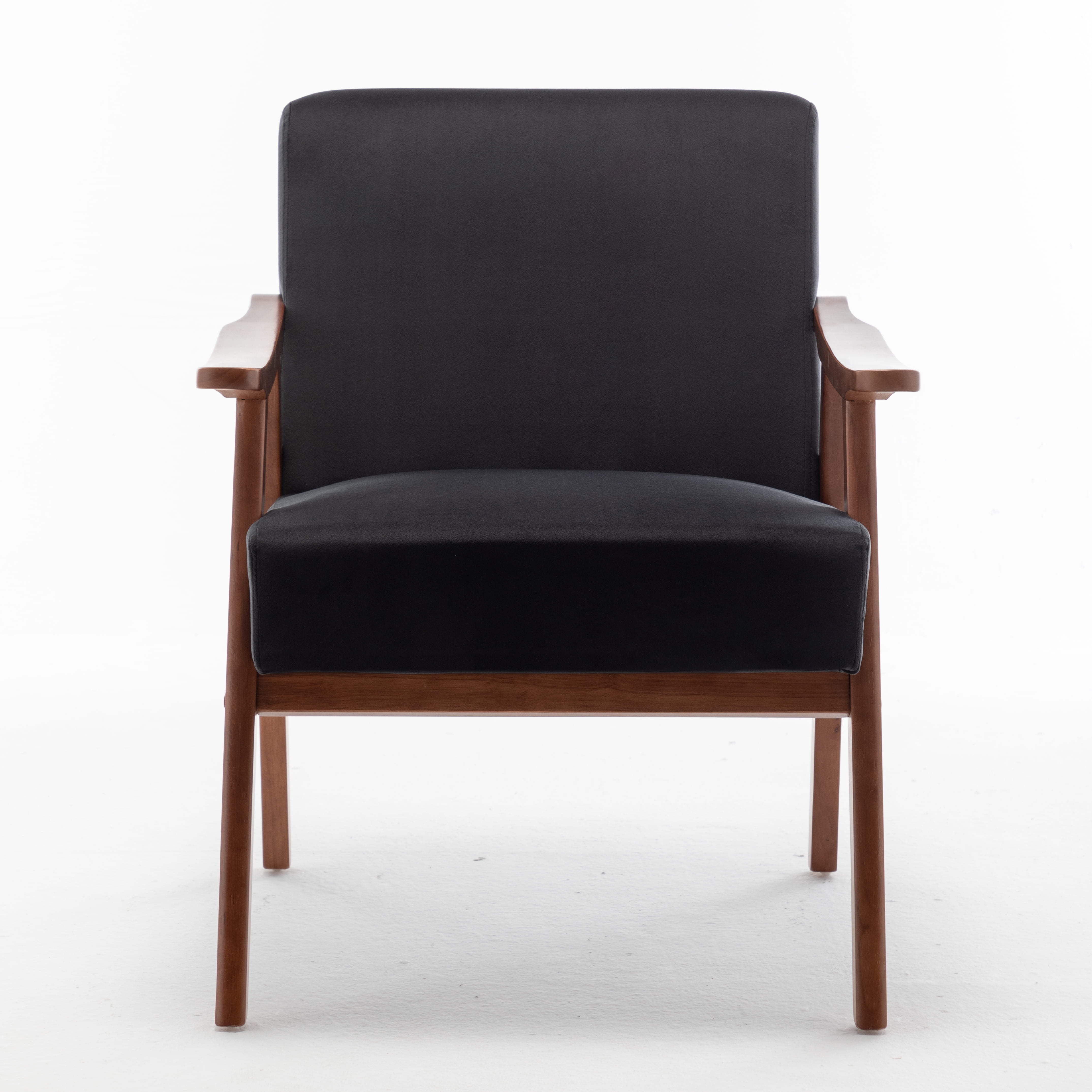 Uspridefurniture Cedrice 26.37" Velvet Accent Chair,Black