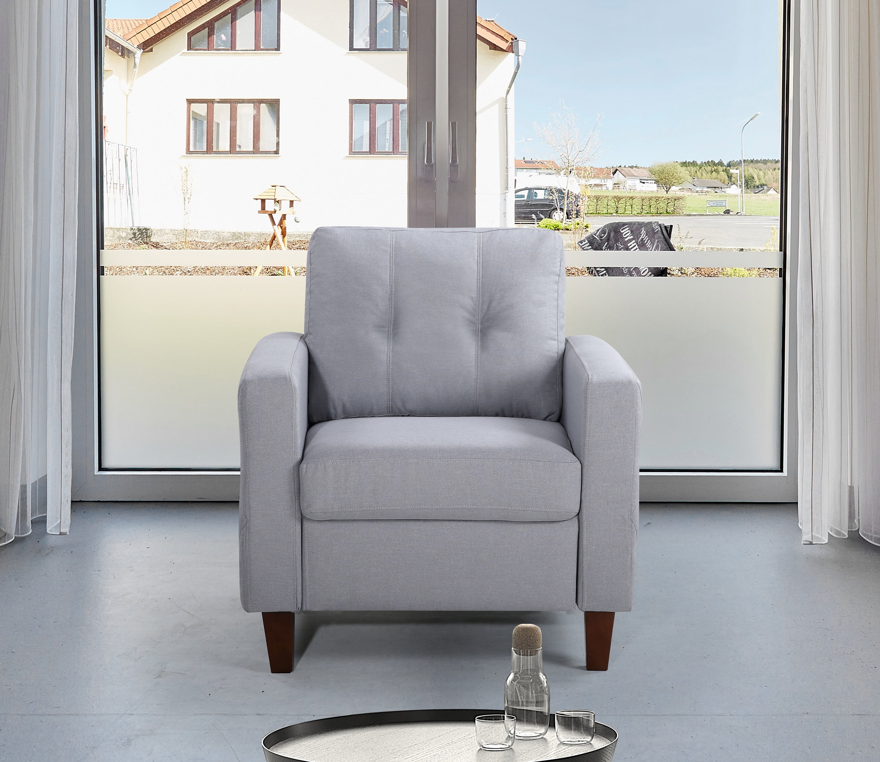 Celestia 32.87'' Linen Square Armchair