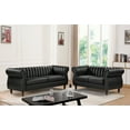 thumbnail image 1 of Uspridefurniture Charlot Faux Leather 2Pcs Living Room Set, Black, Sofa Loveseat, 1 of 5