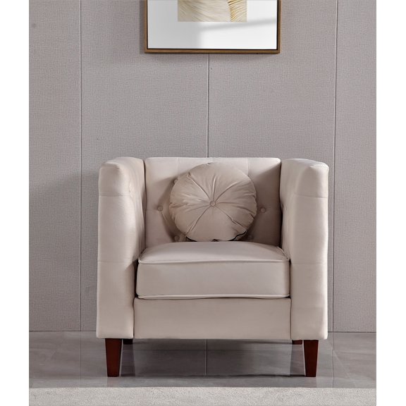 Uspridefurniture Chesterfield Chair, Beige
