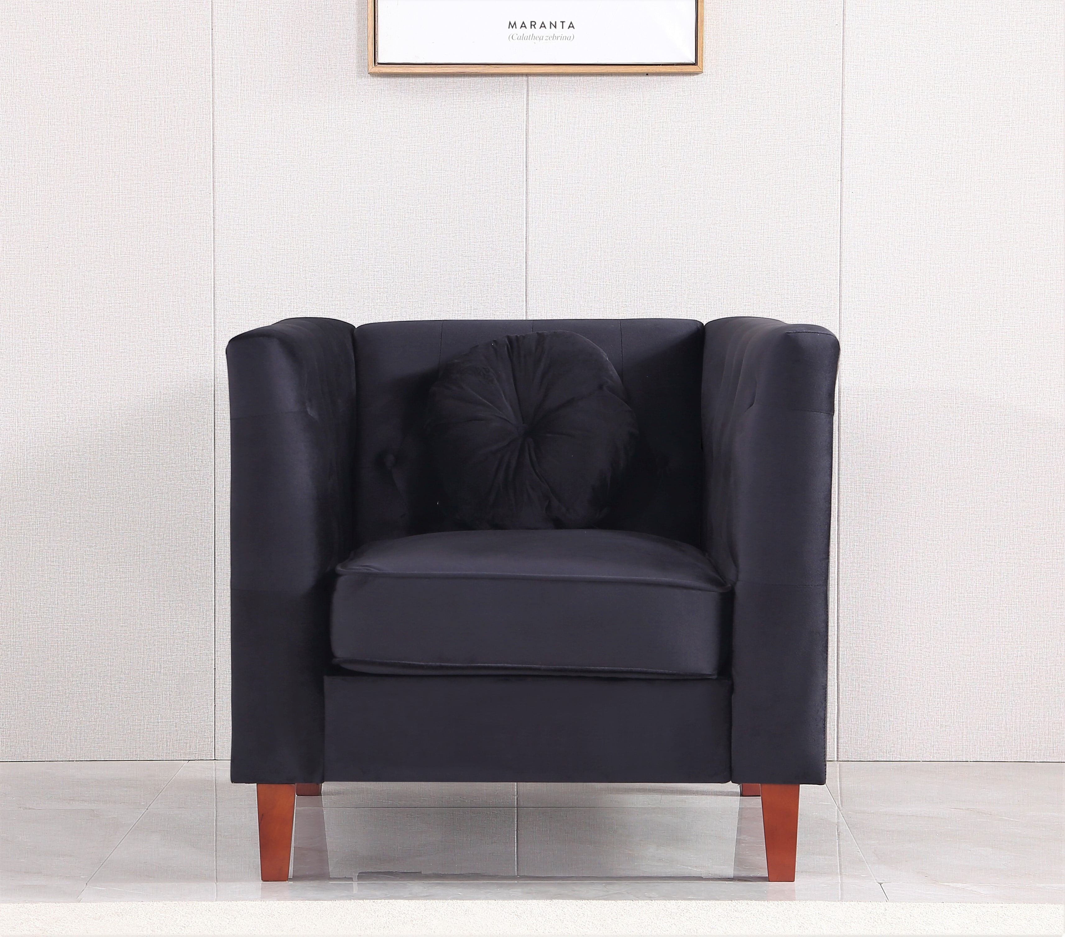 Uspridefurniture Chesterfield Chair, Black