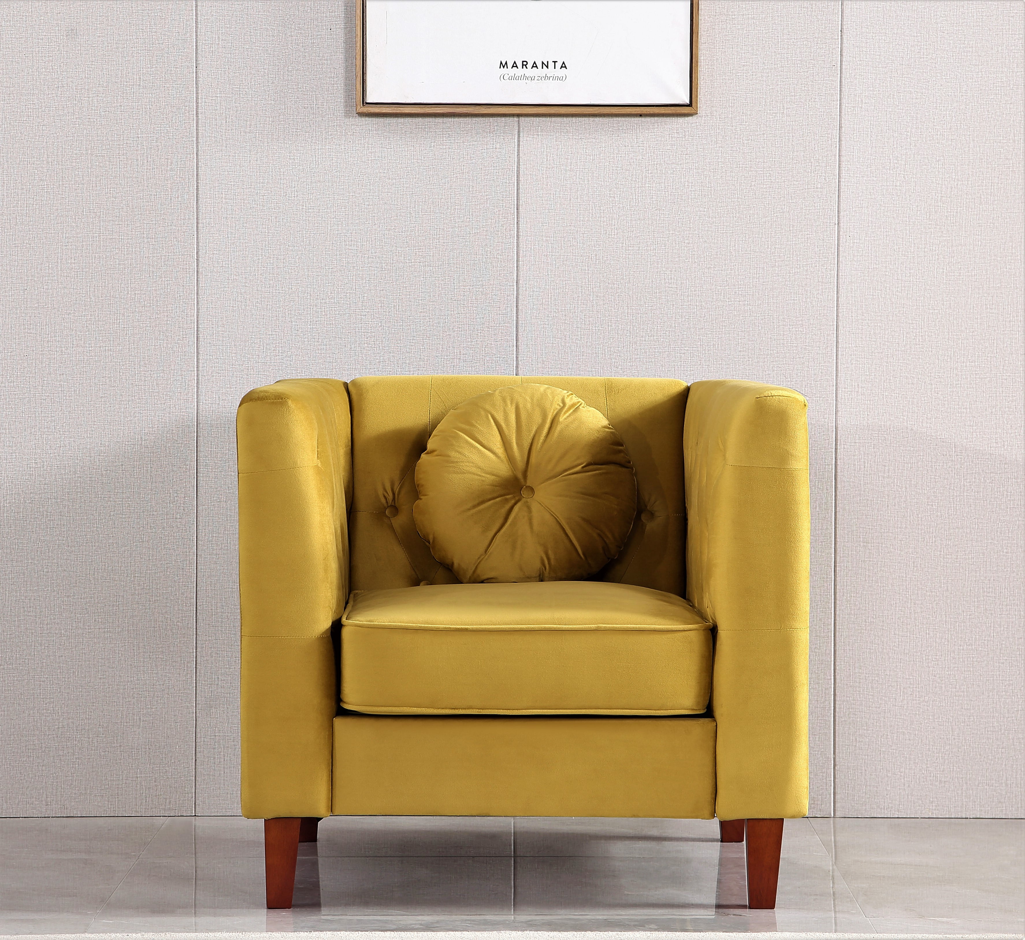 Uspridefurniture Chesterfield Chair, Yellow