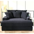 thumbnail image 1 of Uspridefurniture Corduroy Luxe Upholstered Chaise Lounge Sofa, Black, 1 of 4