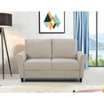 thumbnail image 1 of US Pride Furniture Corel 58.27" Flared Arm Ivory Velvet Loveseat, 1 of 5