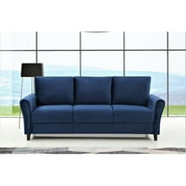 Uspridefurniture Corel 80.31" Flared Arm Dark Blue Velvet Sofa