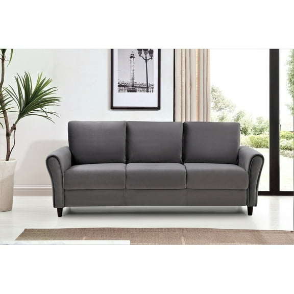 Uspridefurniture Corel 80.31" Flared Arm Gray Velvet Sofa