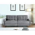 thumbnail image 1 of Uspridefurniture Cornell 81'' Velvet Square Arm Sleeper, Gray, 1 of 5