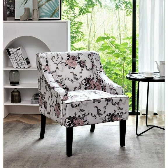 US Pride Furniture Correen 25" Wide Microfiber Accent Chair with Recessed Arms, Pink Rose