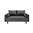 thumbnail image 1 of Uspridefurniture Darby 57.8'' Faux Leather Square Arm Loveseat,Black, 1 of 5