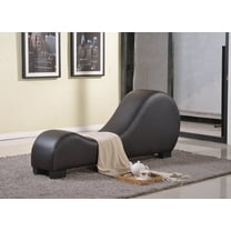 Uspridefurniture Dilys Faux Leather Armless Chaise Lounge, Brown