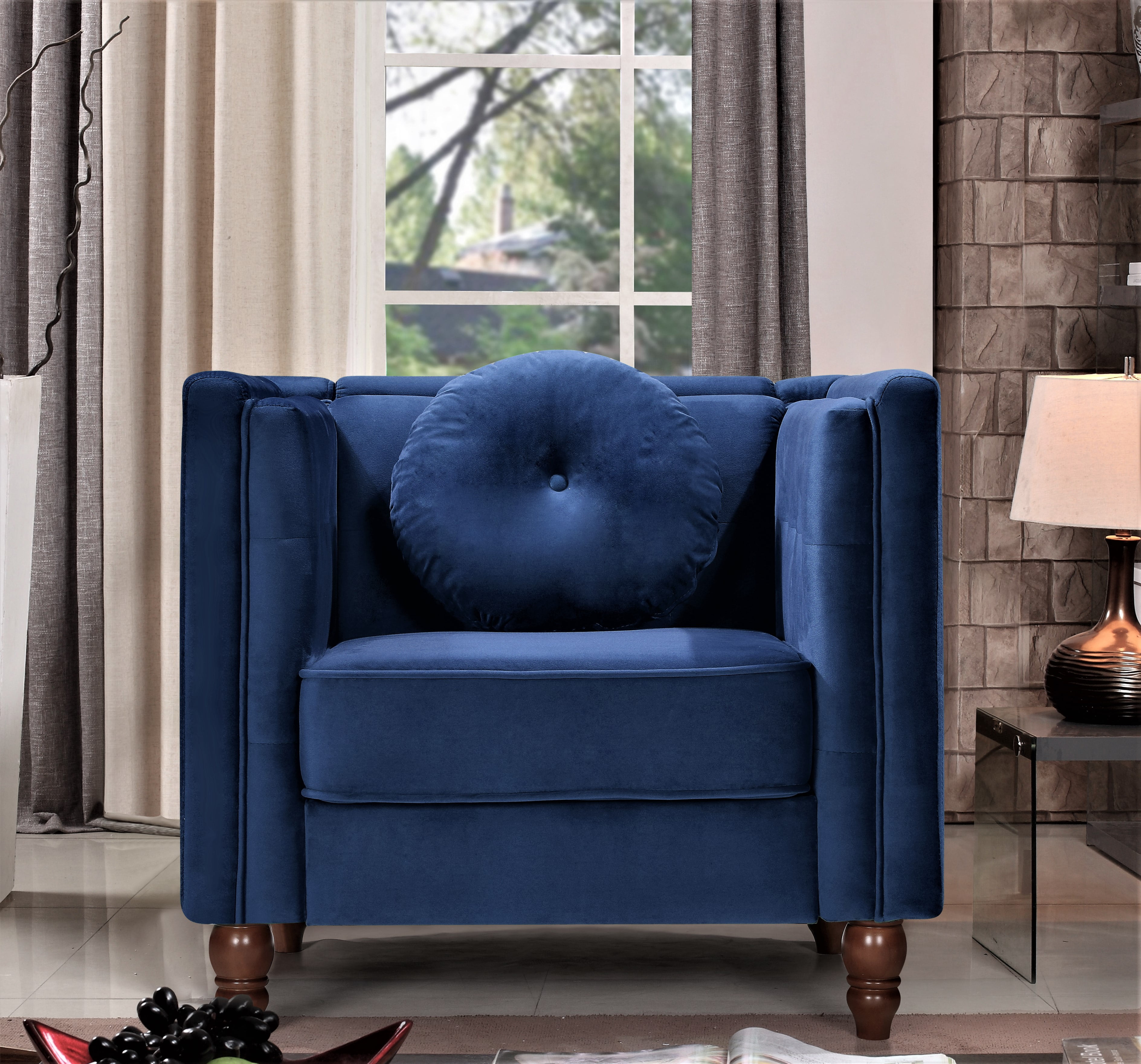 Evendale 35" Wide Tufted Velvet Armchair