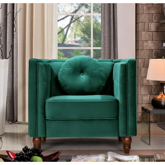 Evendale 35" Wide Tufted Velvet Armchair