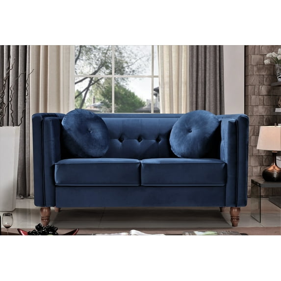 Uspridefurniture Evendale Loveseat, Deep Blue