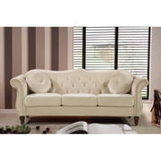 Uspridefurniture Evianna Sofa, Beige Velvet