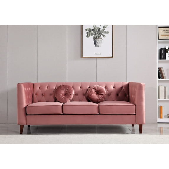 Uspridefurniture Fancher Kittleson Velvet Classic Sofa -Pink