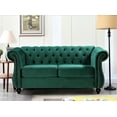 thumbnail image 1 of Uspridefurniture Fender 67.6'' Velvet Rolled Arm Chesterfield Loveseat,Green, 1 of 5